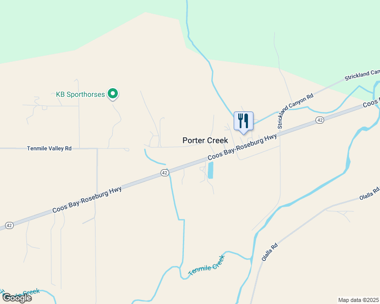 map of restaurants, bars, coffee shops, grocery stores, and more near 6979 Oregon 42 in Tenmile