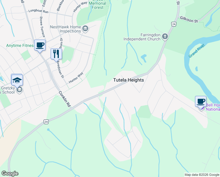 map of restaurants, bars, coffee shops, grocery stores, and more near 392 Mount Pleasant Road in Brantford
