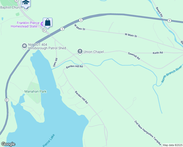 map of restaurants, bars, coffee shops, grocery stores, and more near 165 2nd New Hampshire Turnpike in Hillsboro