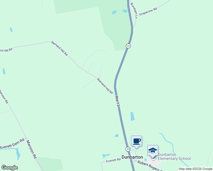 map of restaurants, bars, coffee shops, grocery stores, and more near 4 Barnard Hill Road in Dunbarton