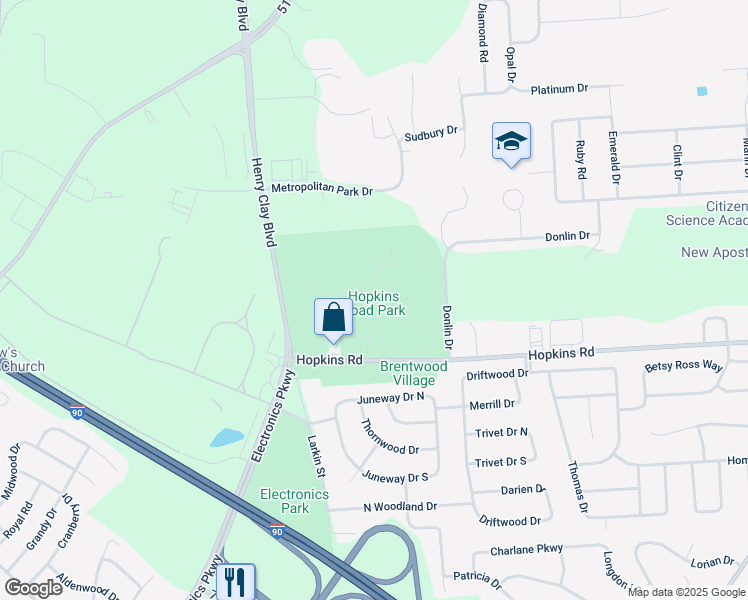 map of restaurants, bars, coffee shops, grocery stores, and more near 4851 Hopkins Road in Liverpool
