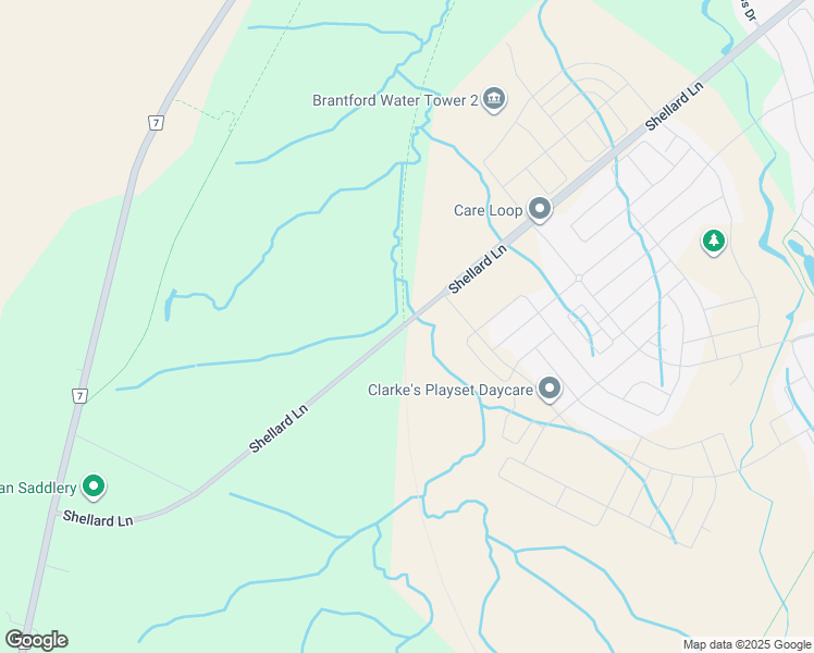 map of restaurants, bars, coffee shops, grocery stores, and more near 617 Shellard Lane in Brantford