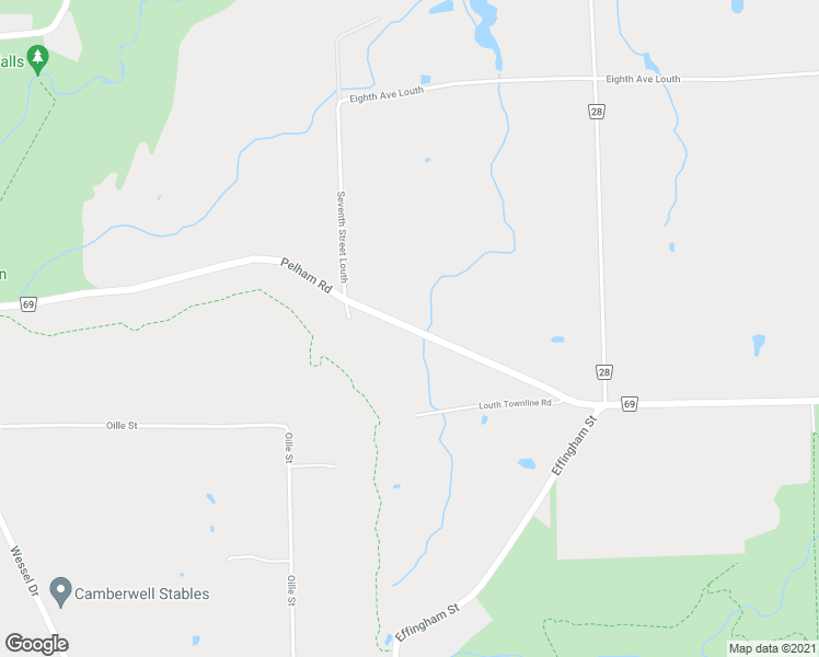 map of restaurants, bars, coffee shops, grocery stores, and more near 1621 Pelham Road in St. Catharines