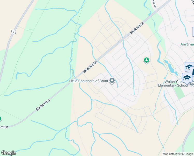map of restaurants, bars, coffee shops, grocery stores, and more near 31 Mair Avenue in Brantford