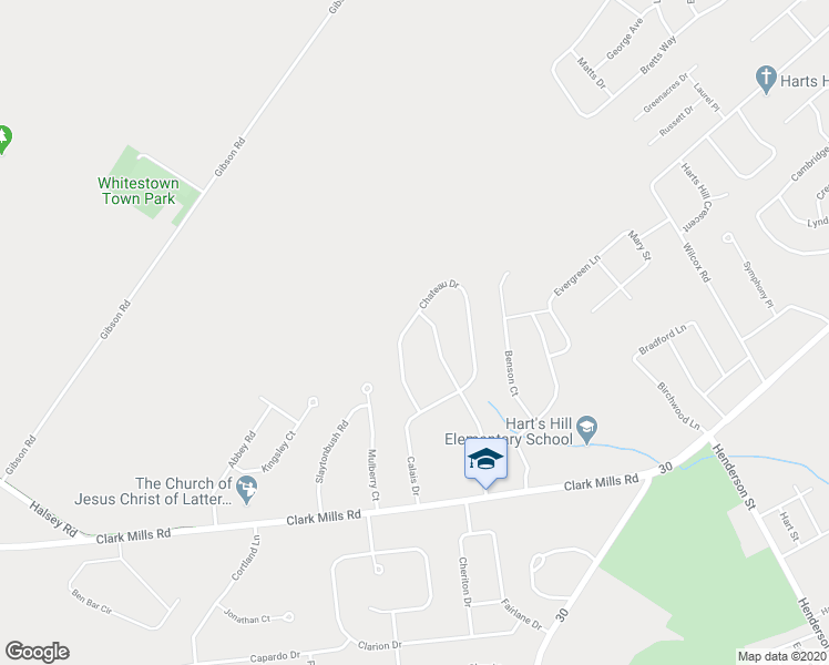 map of restaurants, bars, coffee shops, grocery stores, and more near 23 Chateau Drive in Whitesboro