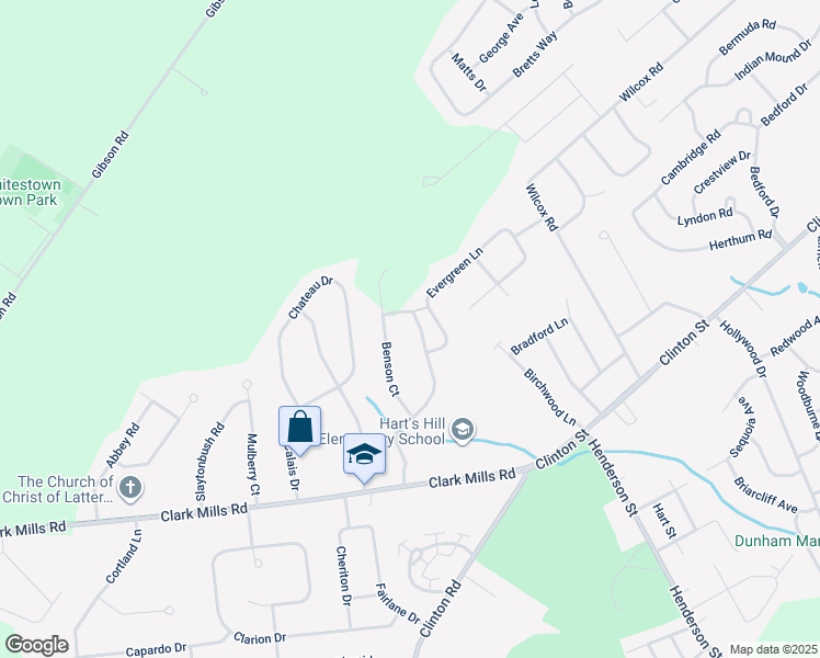 map of restaurants, bars, coffee shops, grocery stores, and more near 132 Evergreen Lane in Whitesboro