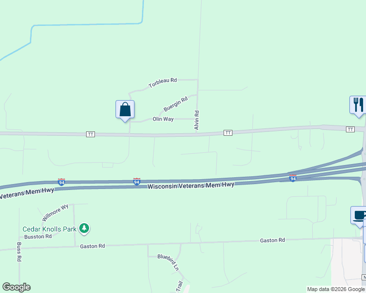 map of restaurants, bars, coffee shops, grocery stores, and more near 2730 Bomkamp Circle in Sun Prairie