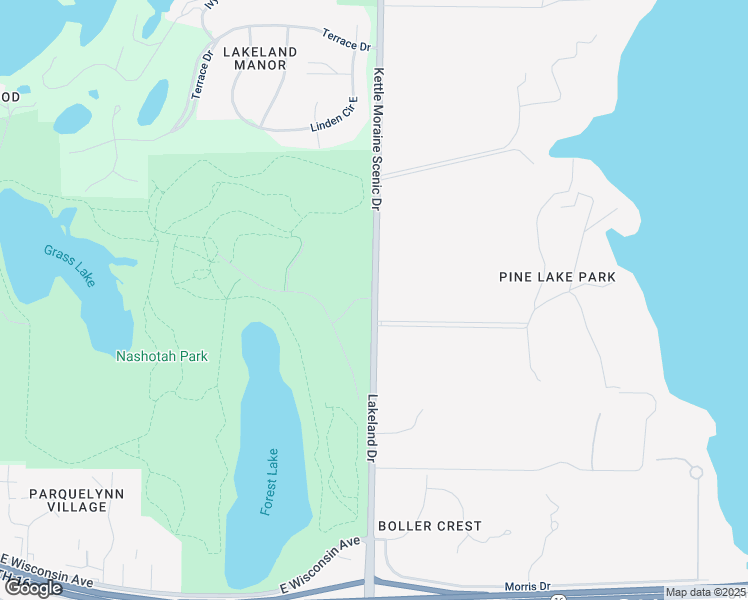 map of restaurants, bars, coffee shops, grocery stores, and more near County Road C in Nashotah