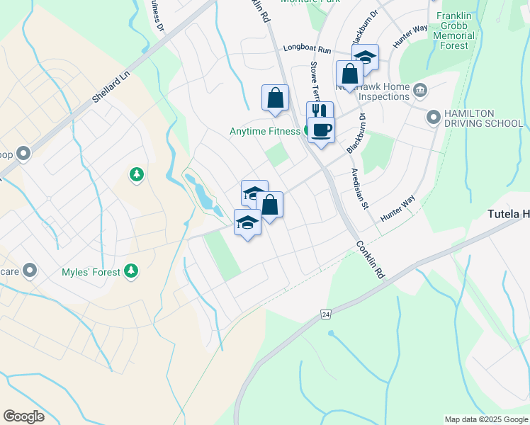 map of restaurants, bars, coffee shops, grocery stores, and more near 218 Powell Road in Brantford