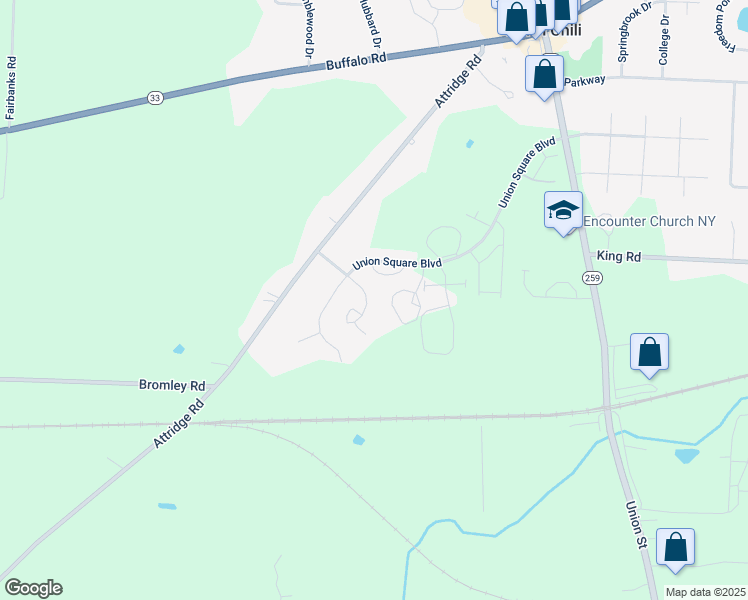 map of restaurants, bars, coffee shops, grocery stores, and more near 26 Linnea Lane in North Chili