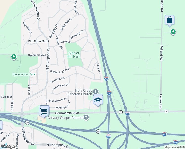 map of restaurants, bars, coffee shops, grocery stores, and more near 5337 Golden Leaf Trail in Madison