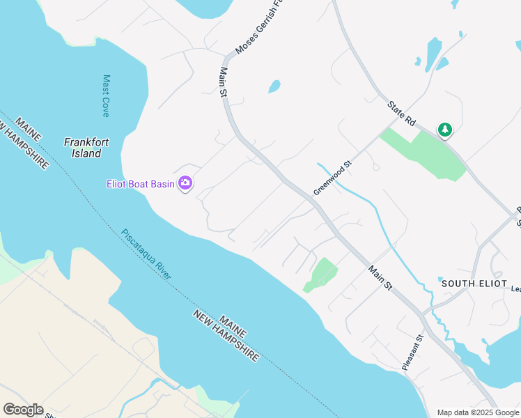 map of restaurants, bars, coffee shops, grocery stores, and more near 13 Clark Road in Eliot