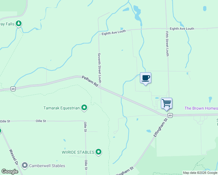 map of restaurants, bars, coffee shops, grocery stores, and more near 1621 Pelham Road in St. Catharines