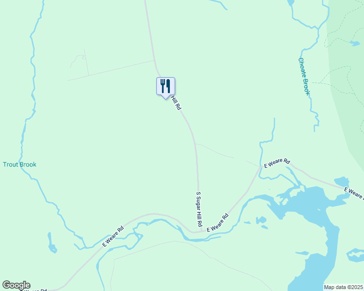 map of restaurants, bars, coffee shops, grocery stores, and more near 400 South Sugar Hill Road in Weare