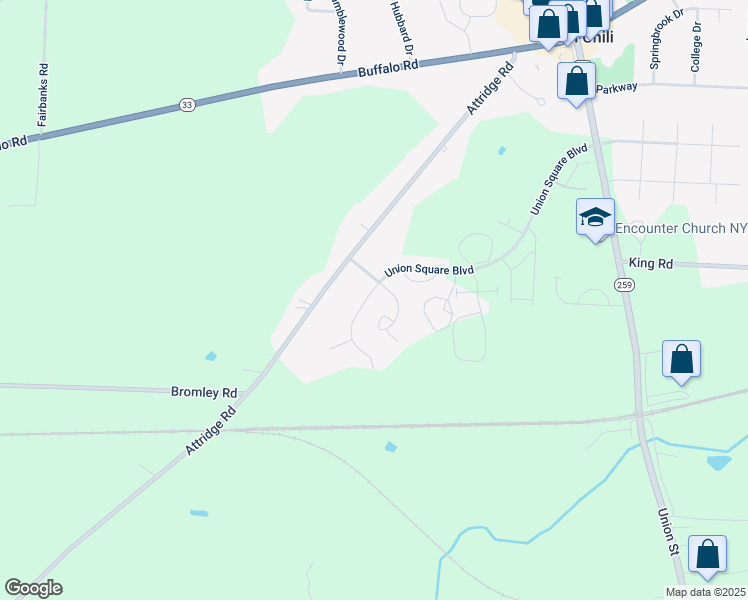 map of restaurants, bars, coffee shops, grocery stores, and more near 7 Cornflower Drive in North Chili