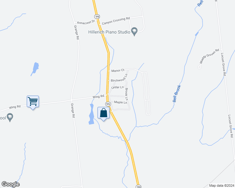 map of restaurants, bars, coffee shops, grocery stores, and more near 2025 New York 9N in Greenfield
