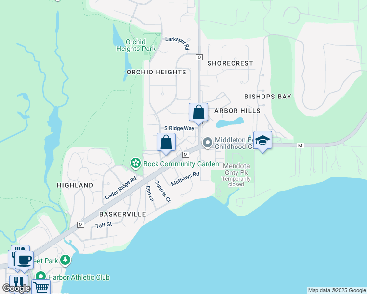 map of restaurants, bars, coffee shops, grocery stores, and more near 5340 Century Avenue in Middleton
