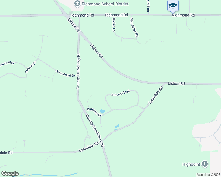 map of restaurants, bars, coffee shops, grocery stores, and more near N51W26234 Autumn Trail in Pewaukee
