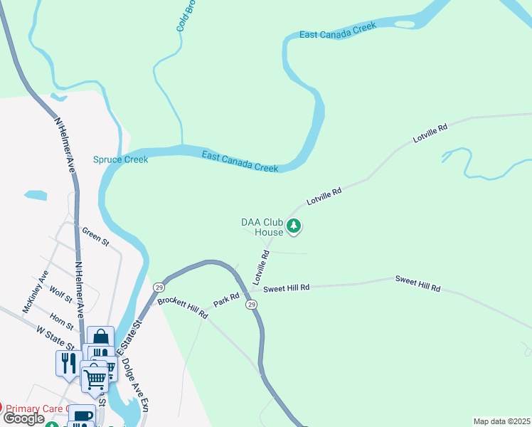 map of restaurants, bars, coffee shops, grocery stores, and more near 108 Weaver Rd in Dolgeville