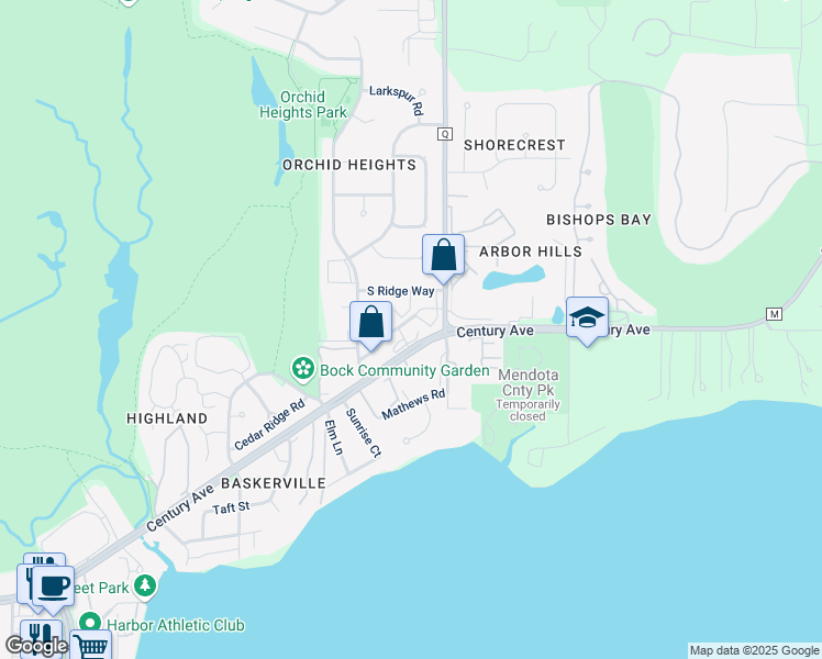 map of restaurants, bars, coffee shops, grocery stores, and more near 5330 Century Avenue in Middleton
