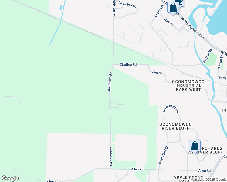 map of restaurants, bars, coffee shops, grocery stores, and more near W394N5048 Reddelien Road in Oconomowoc