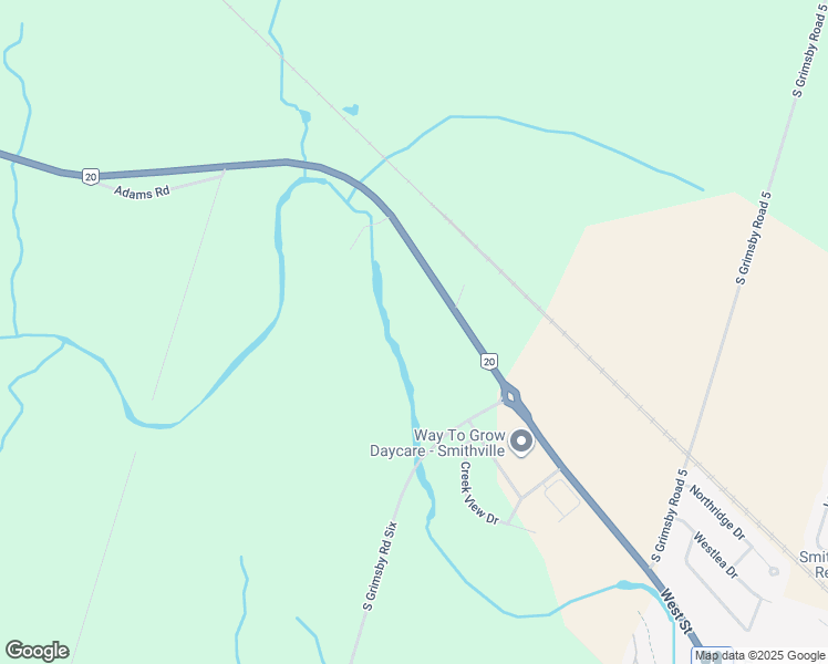 map of restaurants, bars, coffee shops, grocery stores, and more near 6736 Ontario 20 in Smithville