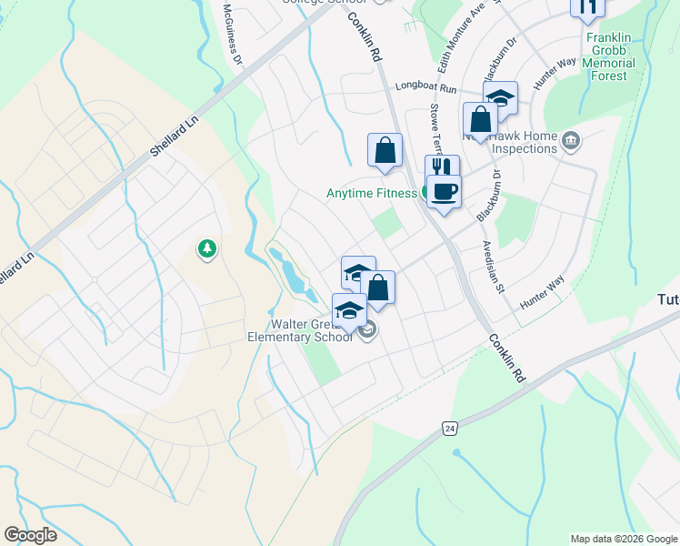 map of restaurants, bars, coffee shops, grocery stores, and more near 64 English Lane in Brantford