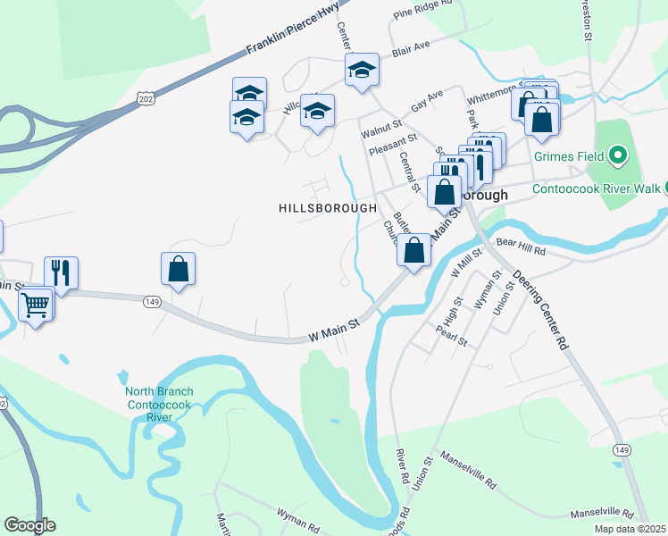 map of restaurants, bars, coffee shops, grocery stores, and more near 25 Woodlawn Avenue in Hillsboro