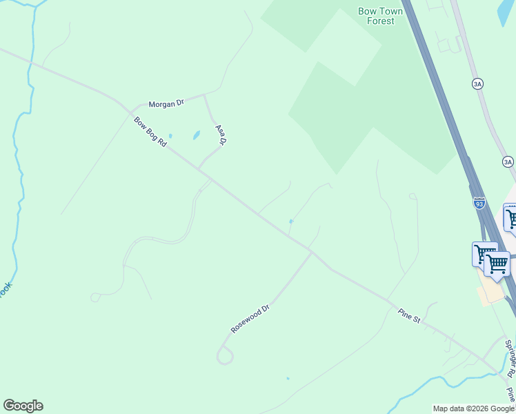 map of restaurants, bars, coffee shops, grocery stores, and more near 167 Bow Bog Road in Bow