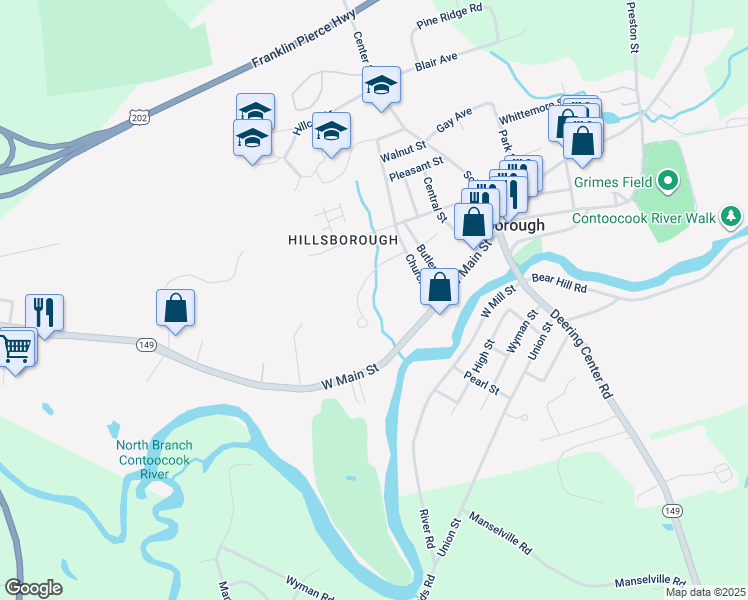 map of restaurants, bars, coffee shops, grocery stores, and more near 25 Woodlawn Avenue in Hillsboro