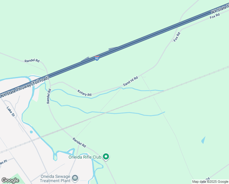 map of restaurants, bars, coffee shops, grocery stores, and more near 5171 Sand Hill Road in Oneida