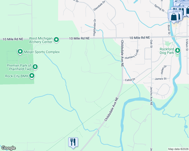 map of restaurants, bars, coffee shops, grocery stores, and more near 3891 Autumn Acres Drive in Rockford