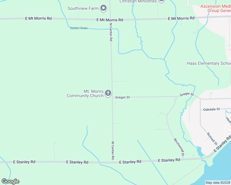 map of restaurants, bars, coffee shops, grocery stores, and more near 7258 Center Road in Mount Morris