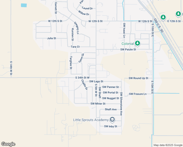 map of restaurants, bars, coffee shops, grocery stores, and more near 510 Caribou Drive in Mountain Home