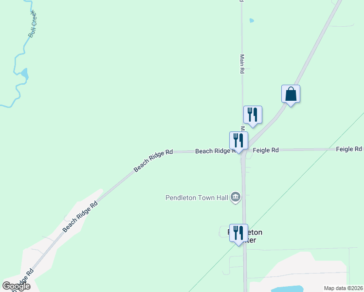 map of restaurants, bars, coffee shops, grocery stores, and more near 4875 Beach Ridge Road in Lockport
