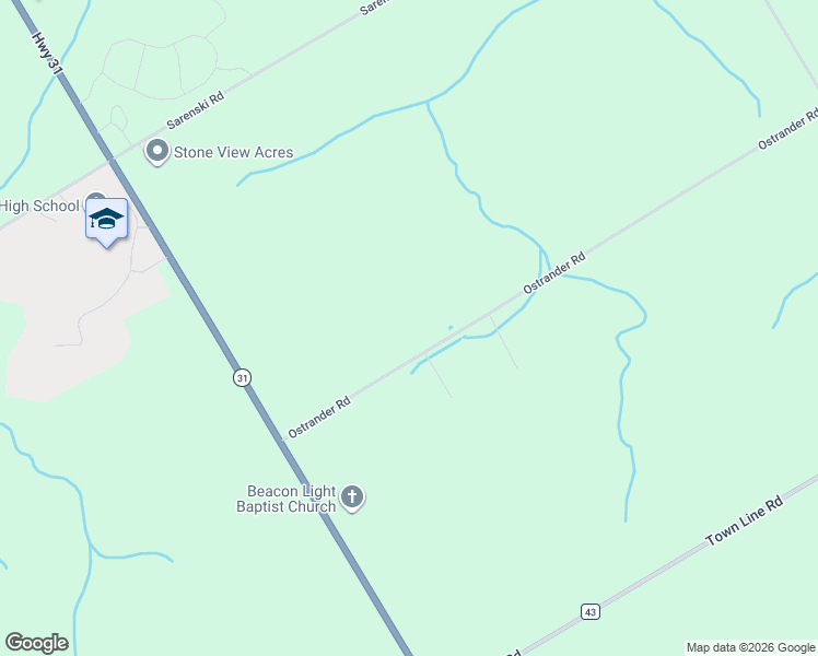 map of restaurants, bars, coffee shops, grocery stores, and more near 5161 Ostrander Road in Verona