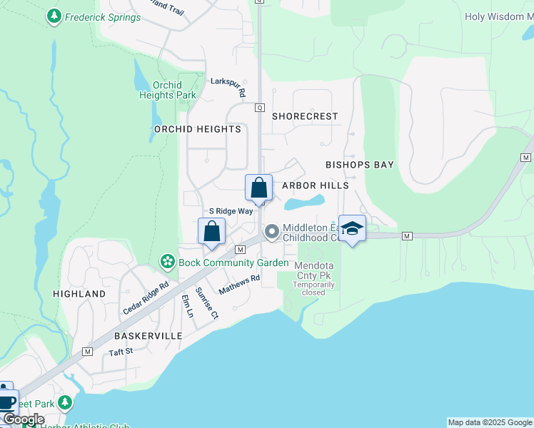map of restaurants, bars, coffee shops, grocery stores, and more near 3405 Marino Court in Middleton