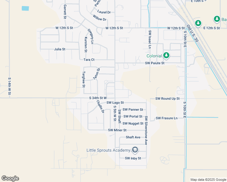 map of restaurants, bars, coffee shops, grocery stores, and more near 510 Caribou Drive in Mountain Home