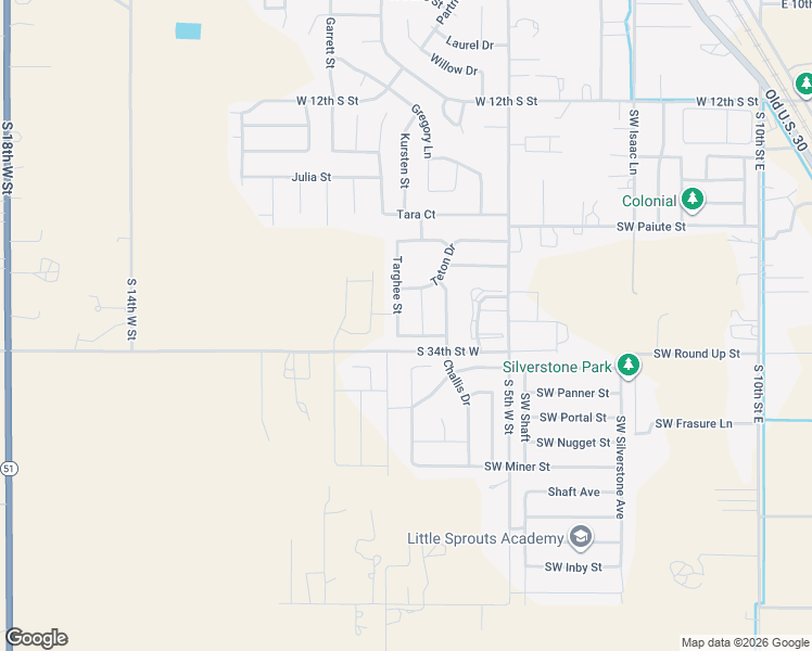 map of restaurants, bars, coffee shops, grocery stores, and more near 1765 Wasatch Drive in Mountain Home
