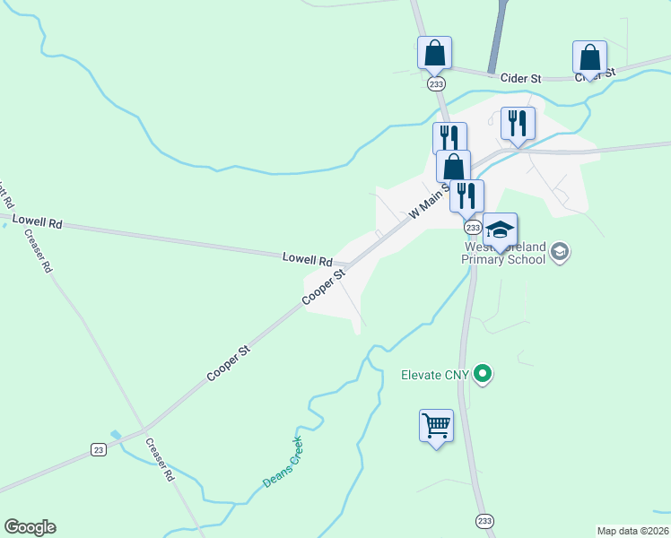map of restaurants, bars, coffee shops, grocery stores, and more near 7209 Cooper Street in Westmoreland