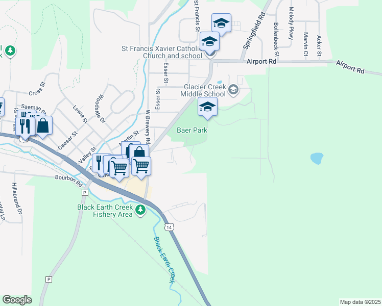 map of restaurants, bars, coffee shops, grocery stores, and more near 2396 Apple Wood Dr in Cross Plains