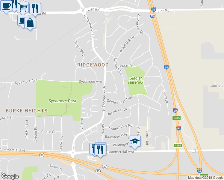 map of restaurants, bars, coffee shops, grocery stores, and more near 5114 Crescent Oaks Drive in Madison