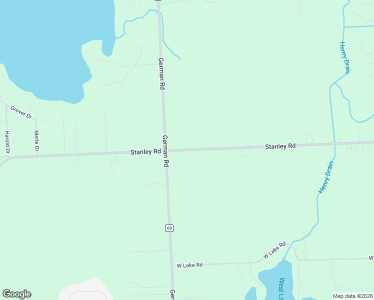 map of restaurants, bars, coffee shops, grocery stores, and more near Stanley Road in Columbiaville