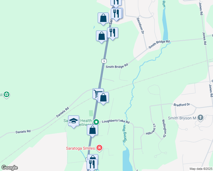 map of restaurants, bars, coffee shops, grocery stores, and more near 570 Maple Avenue in Saratoga Springs