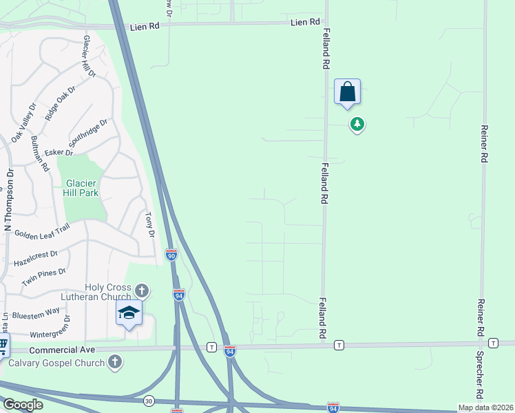 map of restaurants, bars, coffee shops, grocery stores, and more near 3621 Canter Drive in Madison