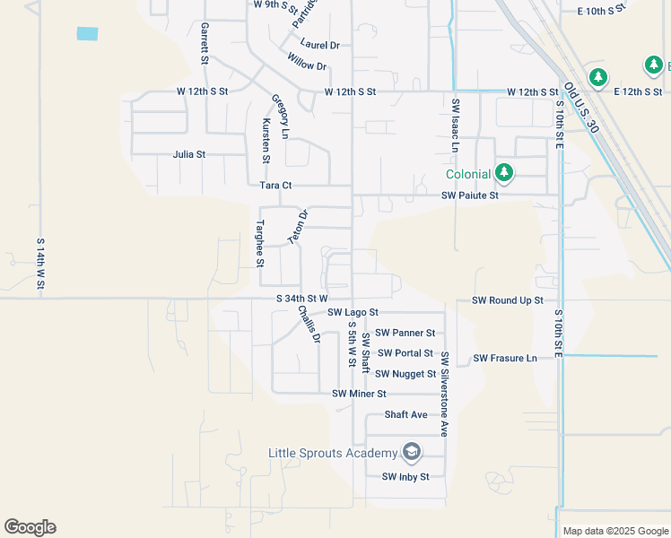 map of restaurants, bars, coffee shops, grocery stores, and more near 510 Caribou Drive in Mountain Home