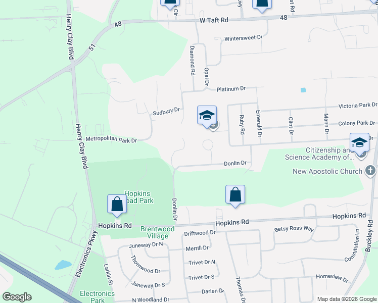 map of restaurants, bars, coffee shops, grocery stores, and more near 104 Scottsdale Circle in Liverpool