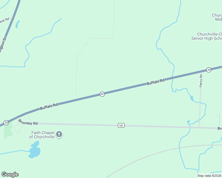 map of restaurants, bars, coffee shops, grocery stores, and more near 6060 Buffalo Road in Churchville