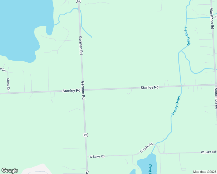 map of restaurants, bars, coffee shops, grocery stores, and more near Stanley Road in Columbiaville