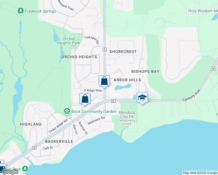 map of restaurants, bars, coffee shops, grocery stores, and more near 3405 Marino Court in Middleton